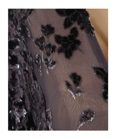 Pierre-louis Mascia Patchwork-pattern Burnout-effect Maxi Dress In Black
