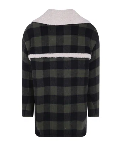N°21 Check-pattern Fleece-trim Jacket In Multi