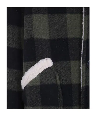 N°21 Check-pattern Fleece-trim Jacket In Multi