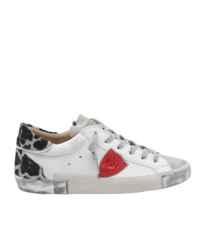 Philippe Model Prsx Leopard-print Sneakers In White
