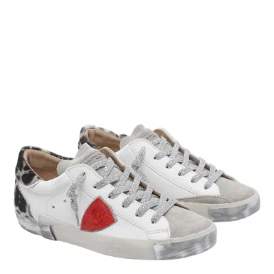 Philippe Model Prsx Leopard-print Sneakers In White