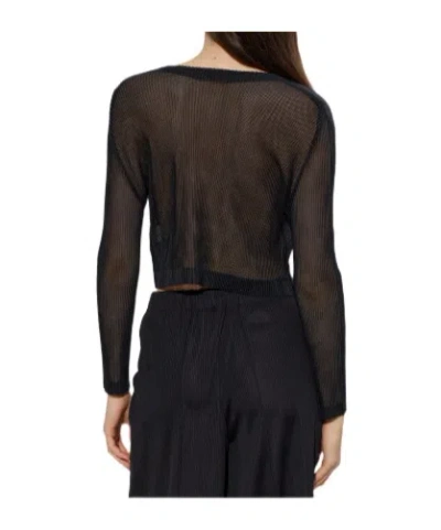 Issey Miyake Buttoned Cardigan In Black