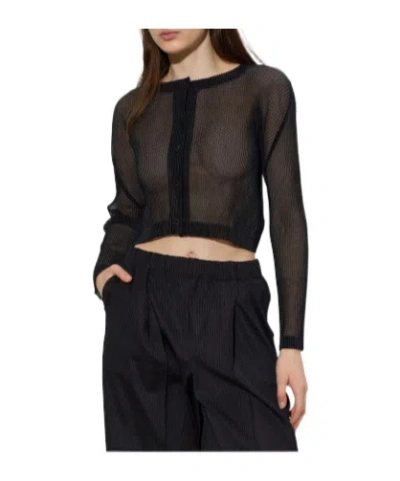 Issey Miyake Buttoned Cardigan In Black