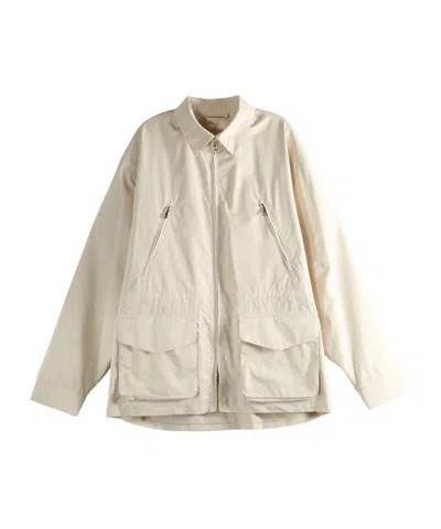Rier Multi-pocket Zip-up Coat In Brown