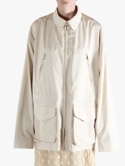 Rier Multi-pocket Zip-up Coat In Brown