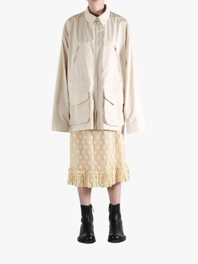 Rier Multi-pocket Zip-up Coat In Brown