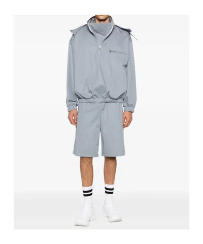 Rier Elasticated Cotton Bermuda Shorts In Gray