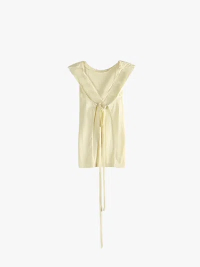 Rier Tied Open Back T-shirt In White