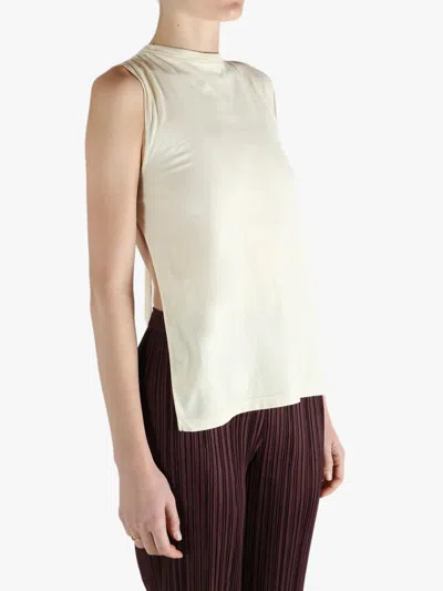 Rier Tied Open Back T-shirt In White