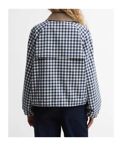 Barbour Ovingham Gingham Bomber Jacket In Gray