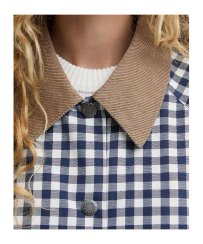 Barbour Ovingham Gingham Bomber Jacket In Gray