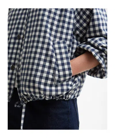 Barbour Ovingham Gingham Bomber Jacket In Gray