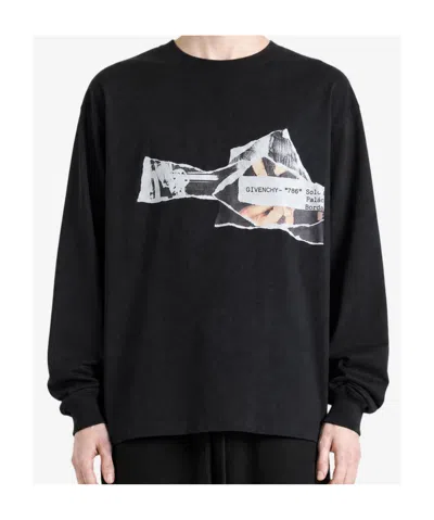 Givenchy Graphic Printed Long-sleeved T-shirt In Black