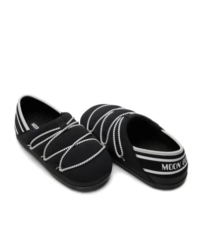 Moon Boot Embellished Slippers In Black