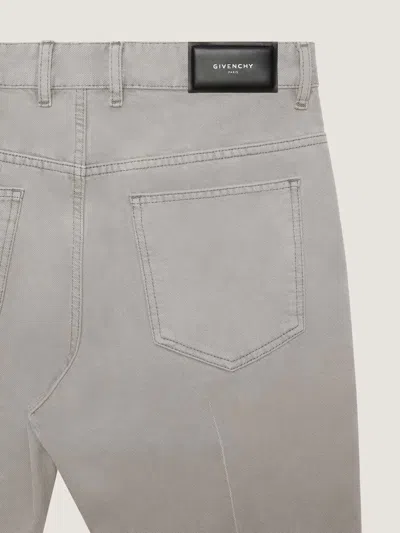Givenchy Straight Fit Grey Jeans With Folded Effect In Gray
