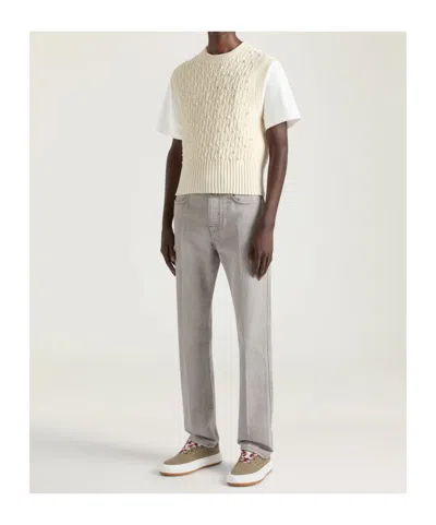Givenchy Straight Fit Grey Jeans With Folded Effect In Gray