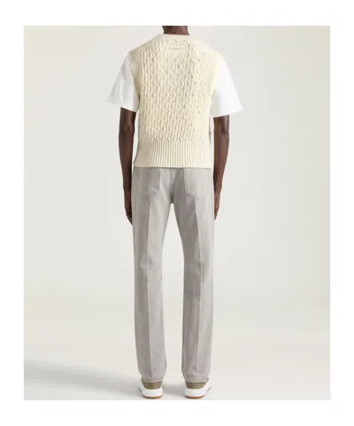 Givenchy Straight Fit Grey Jeans With Folded Effect In Gray