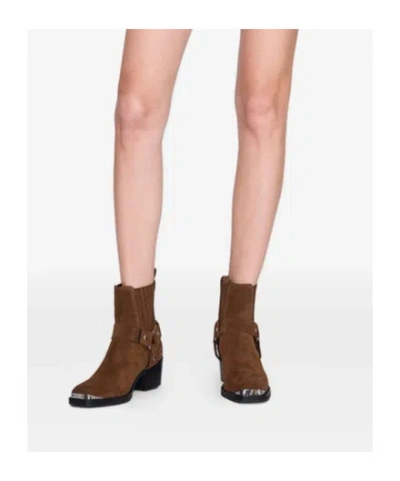 Anine Bing Tan Mid Biker Boots In Brown