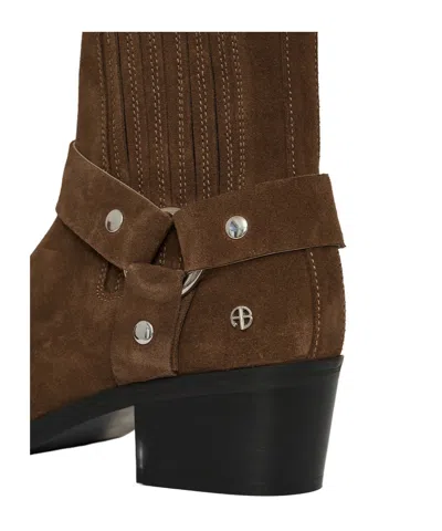 Anine Bing Tan Mid Biker Boots In Brown