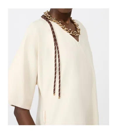Weekend Max Mara Weekend-ready Chain And Rope Necklace With Adjustable Leather-lace Closure In Multi