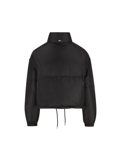 Prada Re-nylon Cropped Down Jacket In Black
