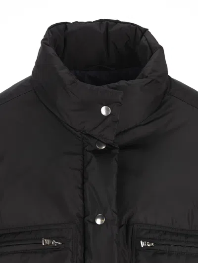 Prada Re-nylon Cropped Down Jacket In Black