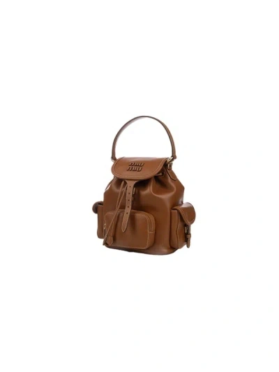 Miu Miu Flap Backpack In Blue