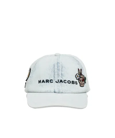 Marc Jacobs Tattoo Patch Denim Cap In Gray