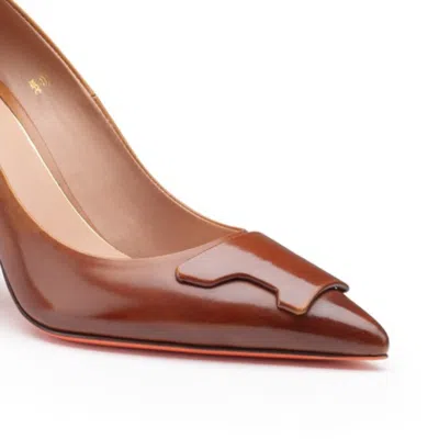 Santoni Leather High Heels In Brown