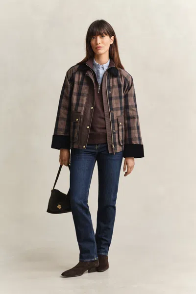 Gant Shield Half Zip Sweatshirt In Brown