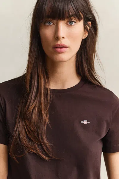 Gant Shield T-shirt In Brown