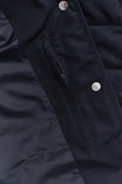 Gant Fitted Quilted Jacket In Blue