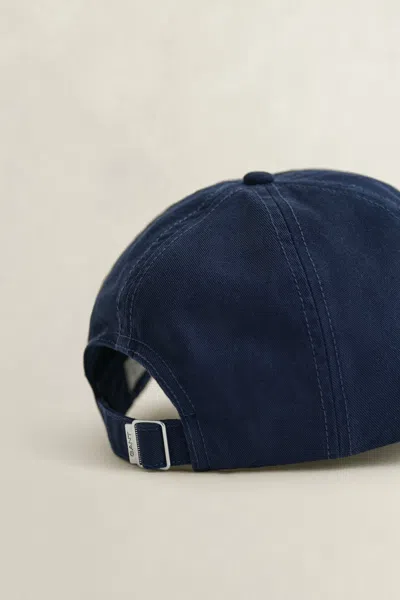 Gant Shield Cotton Twill Cap In Blue