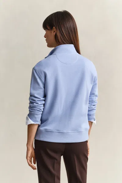 Gant Shield Half Zip Sweatshirt In Blue