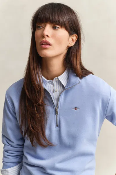 Gant Shield Half Zip Sweatshirt In Blue