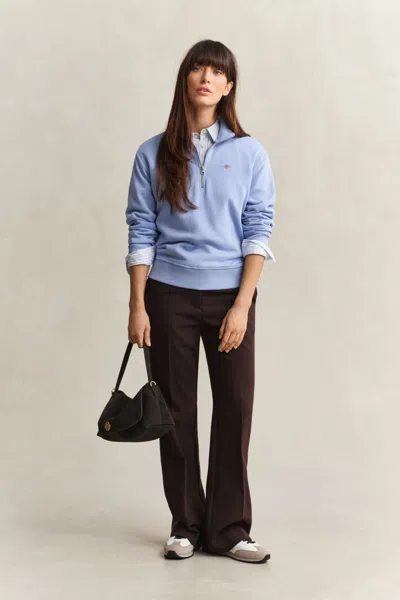 Gant Shield Half Zip Sweatshirt In Blue
