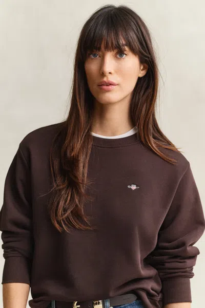 Gant Shield Sweatshirt In Brown