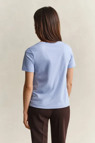 Gant Shield V-neck T-shirt In Blue