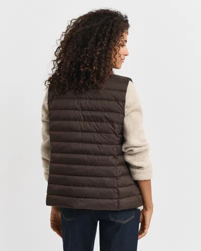 Gant Light Down Vest In Brown