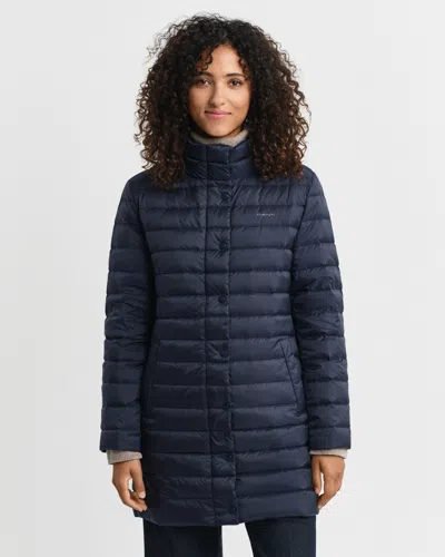 Gant Light Down Coat In Blue