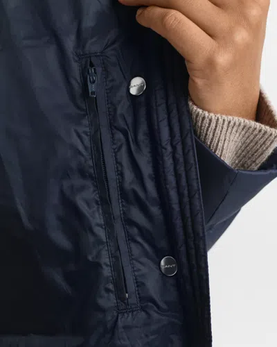 Gant Light Down Coat In Blue
