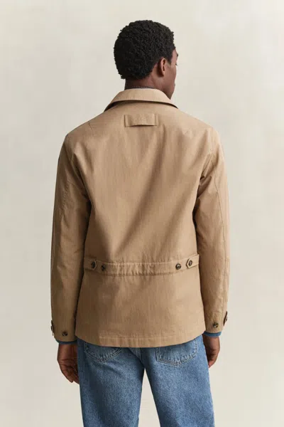 Gant Button-down Flap-pocket Jacket In Brown