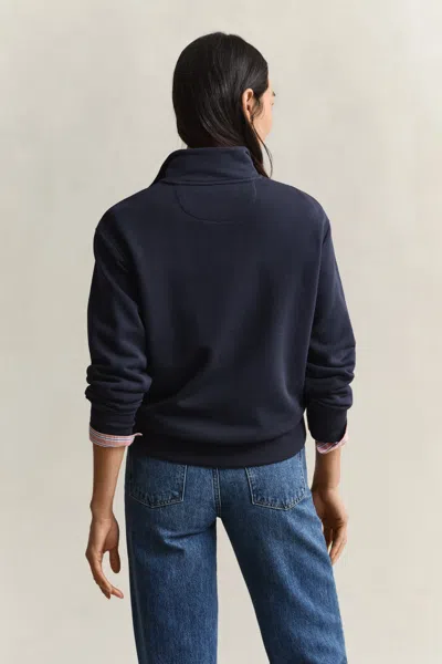 Gant Shield Half Zip Sweatshirt In Blue