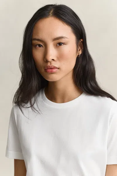 Gant Pima Cotton T-shirt In White