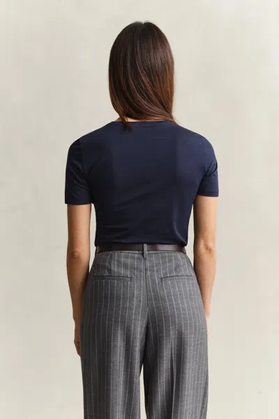 Gant Light Cotton T-shirt In Blue