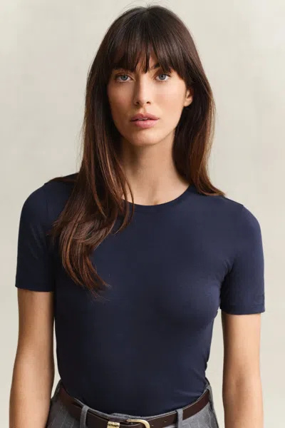 Gant Light Cotton T-shirt In Blue