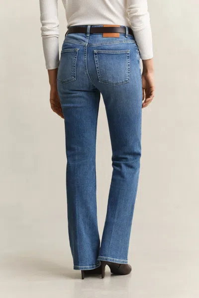 Gant Slim Flared Stretch Jeans In Blue