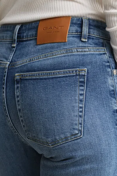 Gant Slim Flared Stretch Jeans In Blue
