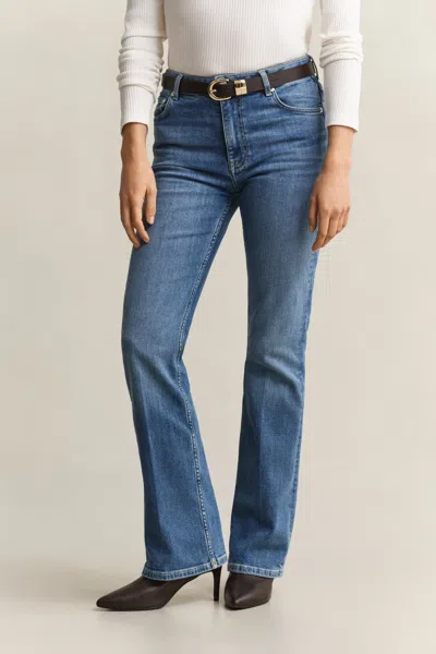 Gant Slim Flared Stretch Jeans In Blue