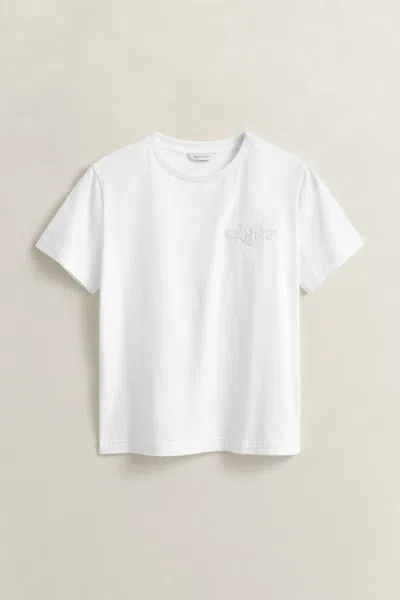 Gant Tonal Shield T-shirt In White
